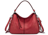 Red Foreign Trade Fashion Large Capacity Handbag - European & American Casual Crossbody Bag, Solid V888-ELOSUNG38378