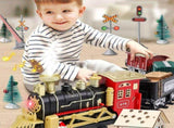 Christmas Train Set Electric Steam Locomotive Train with Lights Music Battery Operated Tracks V1294-YM0717-10352992