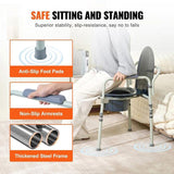 Commode Chair, Bedside Commode with Wider Toilet Seat, 7-Level Adjustable Height, 5.8L Removable V952-WLLGSGMTZQSZUX19CV0