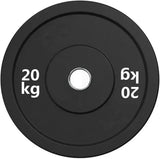 Black Olympic Bumper Plates - 100kg kit PLUS Olympic Barbell V1012-CFBLK100BB
