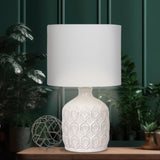 Sarantino Patterned Ceramic Table Lamp in Cream LMP-MLM-4504