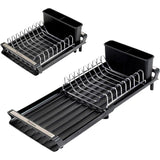 Expandable Kitchen Dish Sink Drainer With Pouring Spout, Cutlery Holder, Plastic Foldable V1188-MS-227-2029