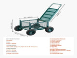 Rolling Garden Cart with Seat, Metal Rolling Garden Work Seat with Wheels, Supports up to 181 kg, V952-KYDHYZYZXCWKUET6P001V0