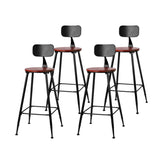 Artiss 4x Bar Stools Vintage Metal Chairs LC-BAR-CHR-ALEX-WALX4