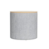 Artiss Storage Ottoman Blanket Box 40cm Linen Round Grey OTM-ROUND-01-L40-GY