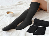 Thick Merino Wool Compression Socks for Women and Men 20-30mmHg Knee High Support Socks for Flying V1258-DP02-F-509