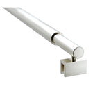 90cm Reeded Glass Shower Screen with Nickel U-Brackets and Round Pole V63-917561