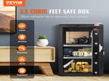 Single Door 3.5 cu.ft Safe Box with Key Lock & Password, Safe Lock Box with Fireproof Bag, Key Rack, V952-DMBXXLS3139CDLYSIV9