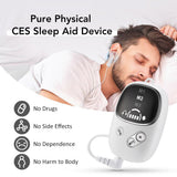 Home and Travel Sleep Aid Bundle - White Dual Mode CES Microcurrent Sleep Aid Device and Grey V888-ELOSUNG53642