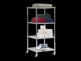 Wire Storage Rack 35x35cm Chrome Shelving with Wheels V63-841491