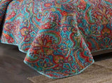 Blue Teal Boho Print Bedspread Quilt Set Pillowcases V745-MAC060758Q13UU