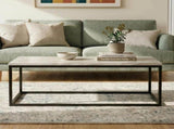 Industrial Style Marble Effect Rectangular Coffee Table V264-TAB-720C-WHE