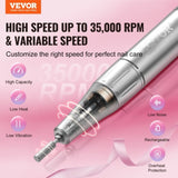 VEVOR Electric Rechargeable Nail Drill, 35,000RPM Portable Cordless Nail E File Machine, LCD-Display V952-CDSMJDMJBXSZQW53MV9