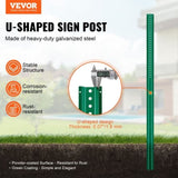 6FT U-Channel Sign Post, 4Pack Green Heavy Duty Steel Fixed Fence Post, Steel Fence U-Channel Sign V952-LBGGDLBGZT6FWXGVSV0
