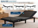 Therapedic Motion Adjustable King Single Bed Base with Wireless Remote ADJ-BED-MOT-KS