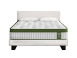 Artiss King Single Bed Set with BedStory Hybrid Mattress Upholstered Platform White Boucle Fabric BFRAME-SET-NEO-XF-34-KS
