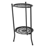 50cm Double Layer Plant Stand Iron Multifunctional Flower Rack Flower Shelf for Balcony Entryway V1294-YM0901-3111240020112
