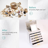 CARLA HOME 6-Layer Large Jewelry Organizer Box for Women with Mirror, Drawers, Hooks & Dividers for V178-36229