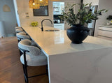 Sleek White Quartz Metal Boucle Elsa Bar Stools V264-DNC-417B-MCR-02-1