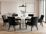 6x Artiss Dining Chairs Velvet French Provincial Armchair Black UPHO-D-DIN116-VEL-BKX6