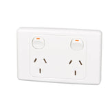 2000 Series 250V 10A 2 Pole Twin Switch Socket Outlet V1202-V1-CLI2025DWE