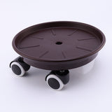 Worgeous Movable Flower Pot Mat with Water Box for Plants Made of Durable Plastic in Brown 27CM V1189-LWWAL-20260327-03441