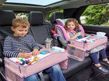 Keezi Kids Travel Tray Car Seat Lap Desk Portable Car Desk Organiser for Car & Airplane Pink KTT-44-PK
