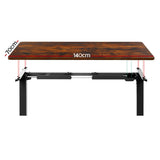 Artiss Standing Desk Motorised Rustic Brown 140CM HASD-114G-BKDF-RBDB-140