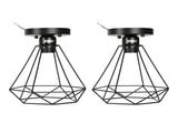 Ceiling Light Cage Guard Cover with Lamp Holder Base Vintage Industrial Style for E27 Bulbs V1294-YM0523-3119220032811