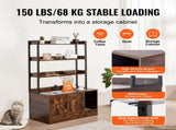Cat Litter Box Enclosure Wooden Litter Box Furniture Hidden with 3 Shelves V952-DHSCBBSNJSMSUOAB6V0