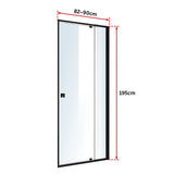 Adjustable Semi Frameless Shower Screen x 195cm Australian Safety Glass V63-824491