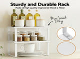 Cefito Kitchen Storage Shelves Rack Cupboard Cabinet Organiser Set of 2 DR-D-2SET-WH
