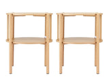Artiss Set of 2 End Tables Coffee Table 2-Tier Round Wood FUR-Z-COF-01-WDX2