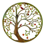 Round Laser Cut Tree Of Life w Red Birds 80cm V637-71668TRE