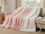 Giselle Electric Throw Rug Double Size 200x180cm Fleece Flannel Heated Blanket Pink EB-C-THROW-DS-200-PK