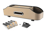 Beige Car Seat Back Organizer - Multi-Function Storage Box with Tissue Holder, Cup Holder, and Phone V888-ELOSUNG15005