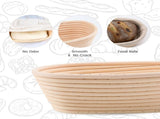 5 Pack Oval Sourdough Proofing Basket Set with Linen Liner, Natural Rattan Bread Fermentation Bowl V1107-CS-HBTLX