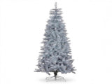Christabelle 2.1m 7ft Silver Tinsel Christmas Tree Pre Lit Warm White LED Retro Artificial Indo 112_WFLR7