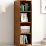 Bamboo 4-Shelf Bookcase Adjustable Display Storage Rack Stand for Living Room, Bedroom, Office or V63-838211