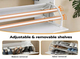Artiss Shoe Rack Cabinet 24 Pairs Adjustable Shelf White FUR-S-SHOE-3D3-WH-AB