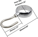 Stainless Steel Closet Rod Hook Robe Tube Hook Wardrobe Hooks for Hanging, Fit for32mm/1.26" Dia Rod V1258-DP02-C-3130