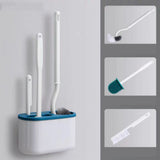 4 Pieces Toilet Bowl Brush Set Punch Free Wall Mounted Toilet Brush Holder with 3 Brush for Bathroom V1294-YM0703-3117230080911