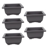 SWETRACE 5Pcs Square Flowerpots for Study Room and Office in Black 17x17cm V1189-LWWAL-20260327-03815
