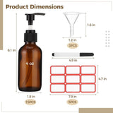 15PCS Glass Pump Bottles, 4oz Refillable Amber Travel Bottles Set with Press Pumps, Refillable Glass V1369-AZ3-W-08794