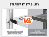 VEVOR Stainless Steel Cart, 3 Layers Lab Utility Cart 181 kg Weight Capacity, Medical Cart with V952-SYSSTCFB20134R3PNV0