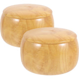 2pcs Wooden Go Game Stone Storage Bowls Chess Pieces Holder Container for Board Game Accessories V1366-AZ2-W-13225