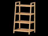 Levede Bamboo Ladder Bookcase 4-Shelf Books Plant Storage Shelf Rack Organiser EA0289-NT-AU