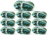 10 Pack Blue White Chunky Chenille Yarn, Super Bulky Variegated Blanket Yarn for Crochet and Hand V1237-MS-724-060