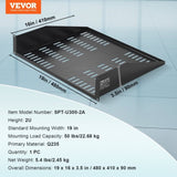 VEVOR 2U Server Rack Shelf 16"/406 mm Depth Vented Rack Mount Shelf with Tray V952-FWQJJGB2U16Y33AWQV0