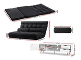 Artiss Sofa Bed Adjustable Floor Chair & TV Unit 120cm Entertainment Cabinet Set FLOOR-170SUE-E-TV01